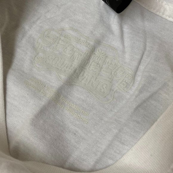 T-shirt Officiel Nickelodeon Bob L'éponge Krusty Krab - Blanc 100% Coton, Motif Graphique, Neuf Avec étiquette